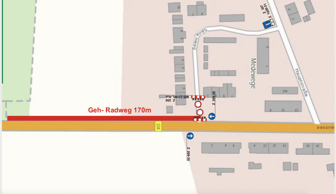 Geh- und Radwegweg in der Straße An der Chaussee wird instandgesetzt | 1