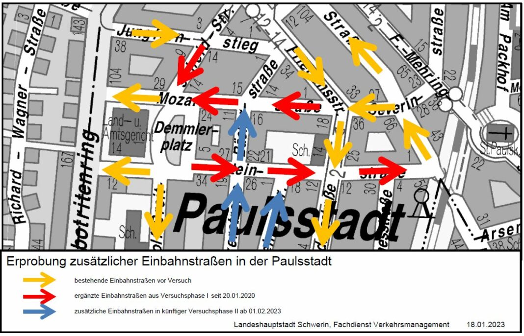 Stadt weitet ab 1. Februar Einbahnstraßen in der Paulsstadt aus | 1