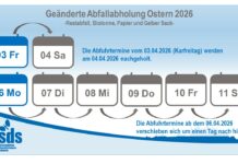 Geänderte Entsorgungstage über Ostern 2026