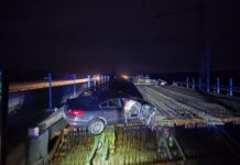 Pkw durchbricht Baustellenabsicherung