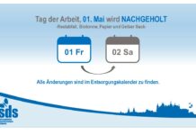 Geänderte Entsorgungstage durch den Tag der Arbeit